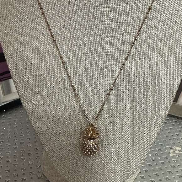 Banana Republic Jewelry - Banana Republic Goldstone Pineapple Pendant Necklace EUC